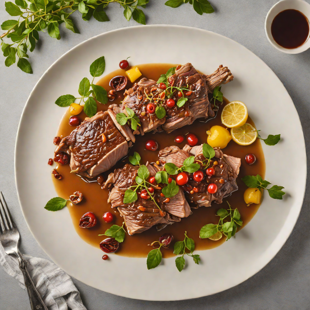 Slow-Cooked Lamb Shoulder with Lemon Myrtle and Quandong Glaze