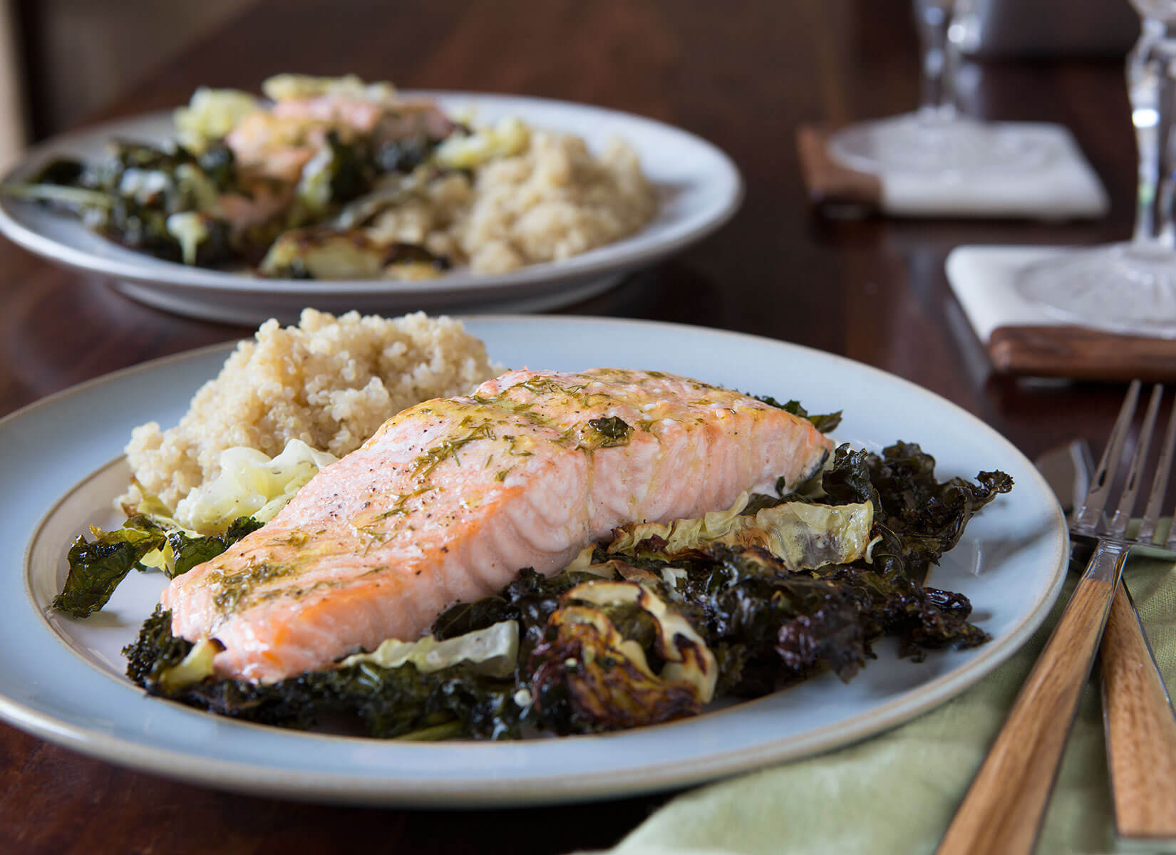Turmeric-Spiced Salmon with Sautéed Kale