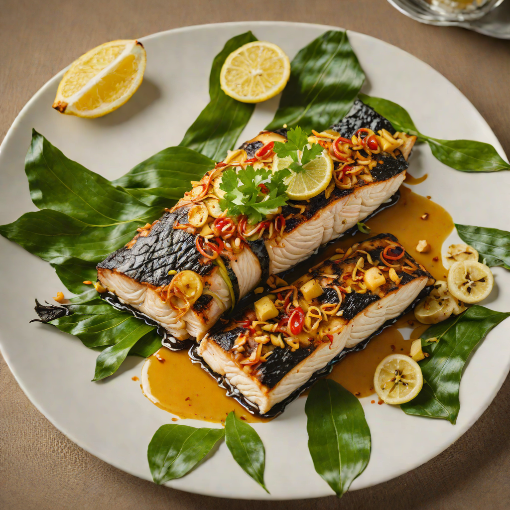 Charred Banana Leaf-Wrapped Tiki-Style Mahi Mahi
