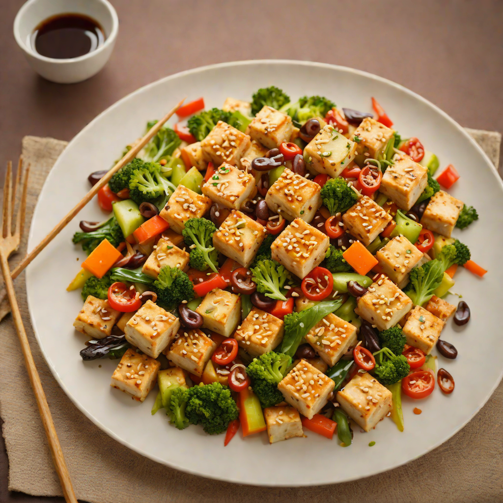 Stir-Fried Tofu with Szechuan Pepper and Vegetables