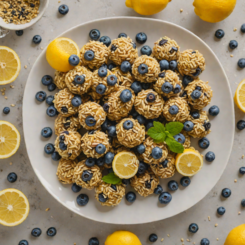 No-Bake Lemon Blueberry Energy Bites with Chia Seeds