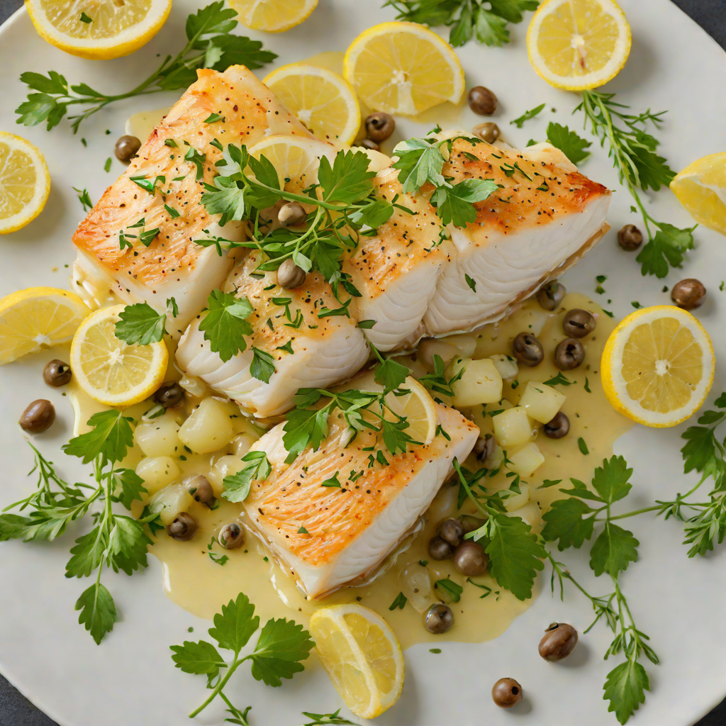 Baked Cod with Lemon-Caper Vinaigrette and Fresh Herbs