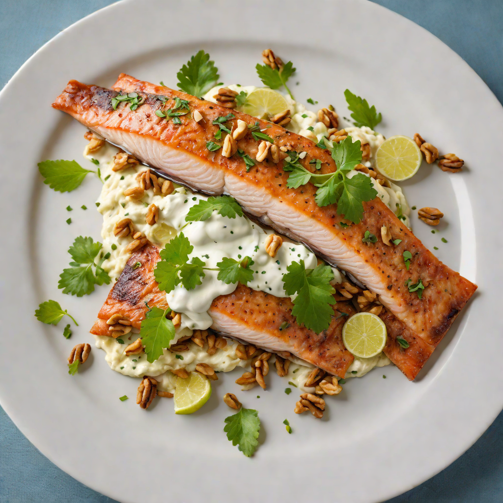 Pan-Seared Trout with Walnut and Yogurt Chutney