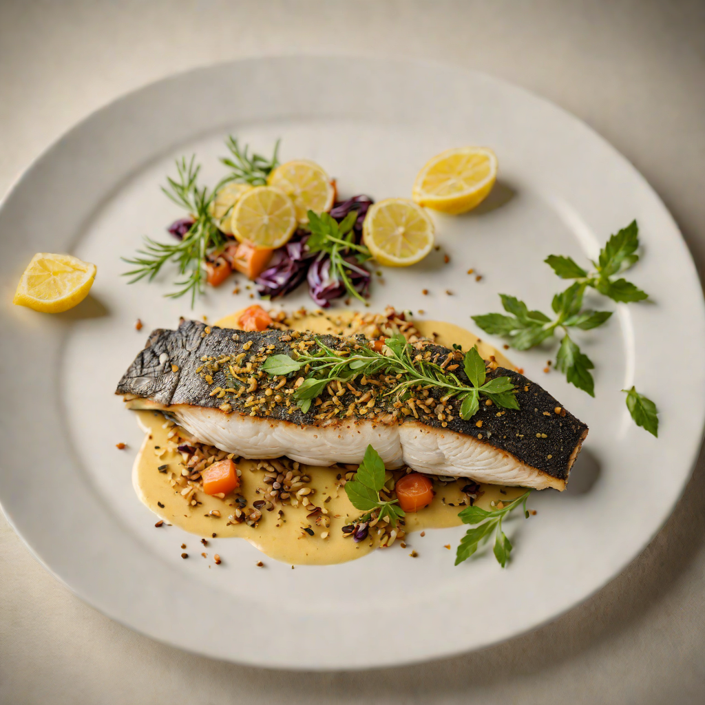 Secluded Beach Herb-Crusted Sea Bass