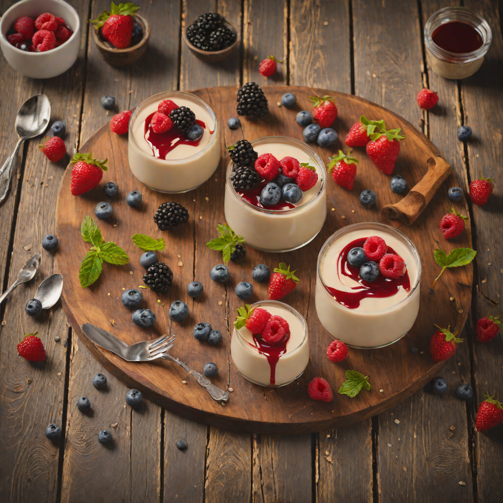 Vanilla-Chocolate Swirled Panna Cotta with Berry Compote