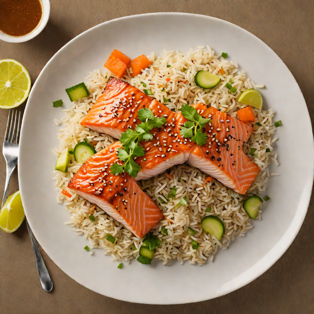 Pan-Seared Salmon with Miso-Sesame Glaze and Ginger Rice