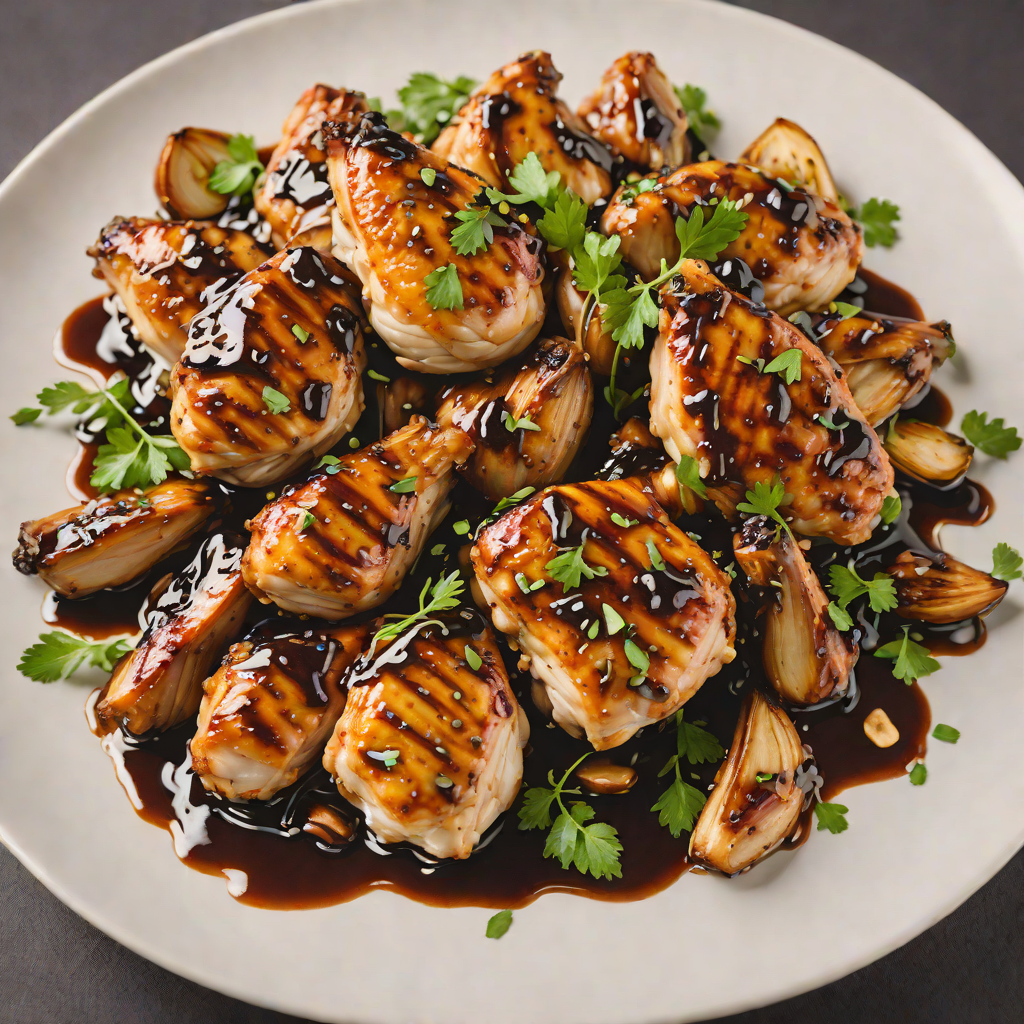 Sautéed Chicken with Honey-Balsamic Glaze and Roasted Garlic