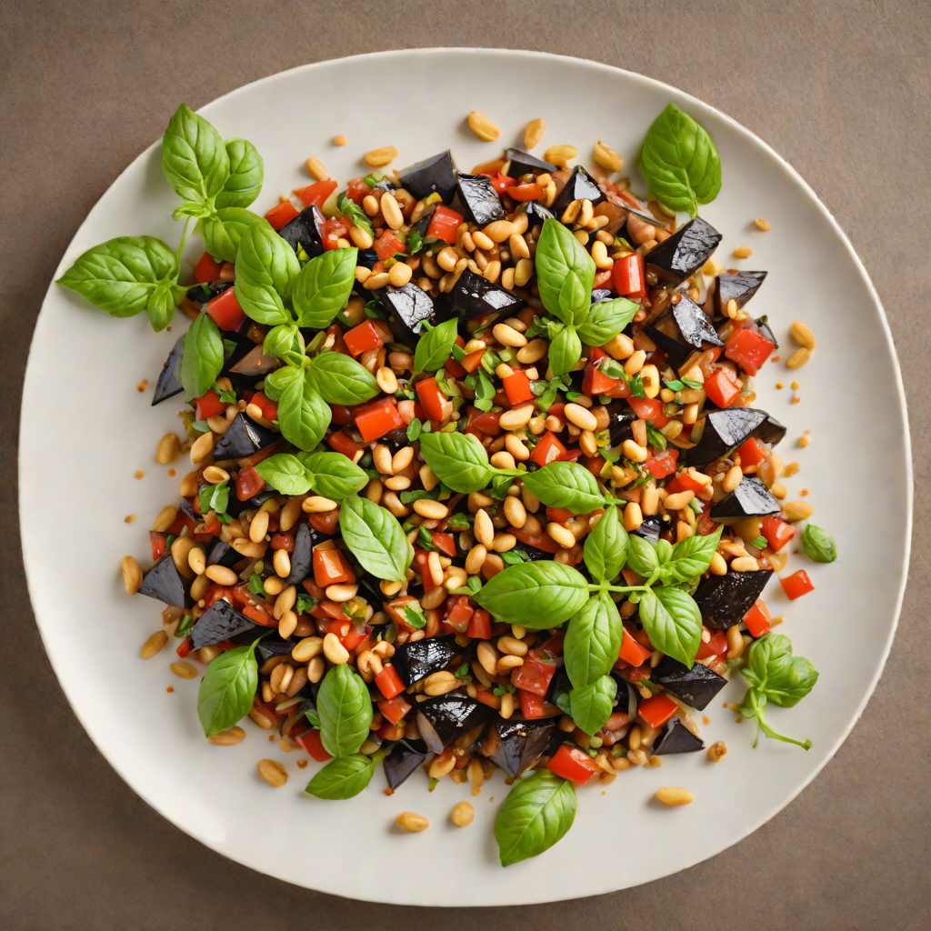 Italian Eggplant Caponata with Pine Nuts and Basil