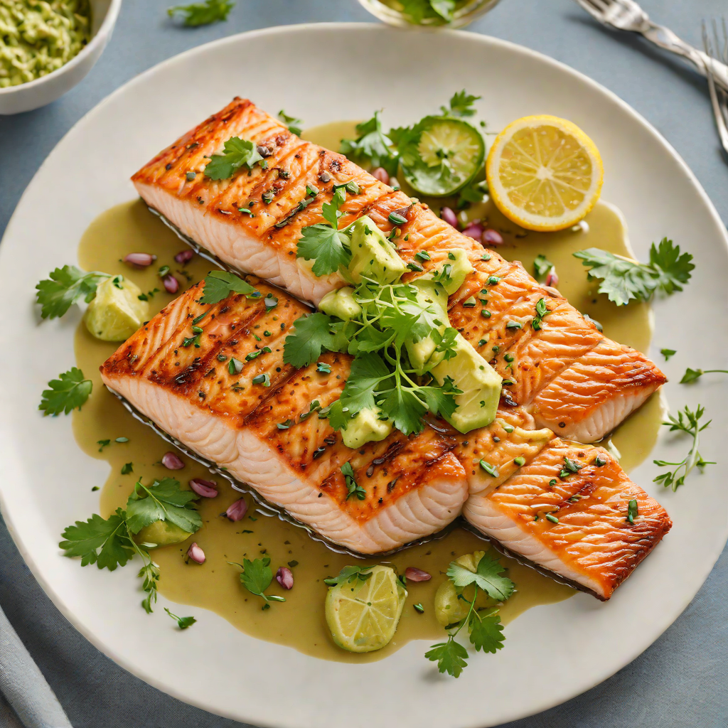 Chilean-Style Grilled Salmon with Aji Verde Sauce