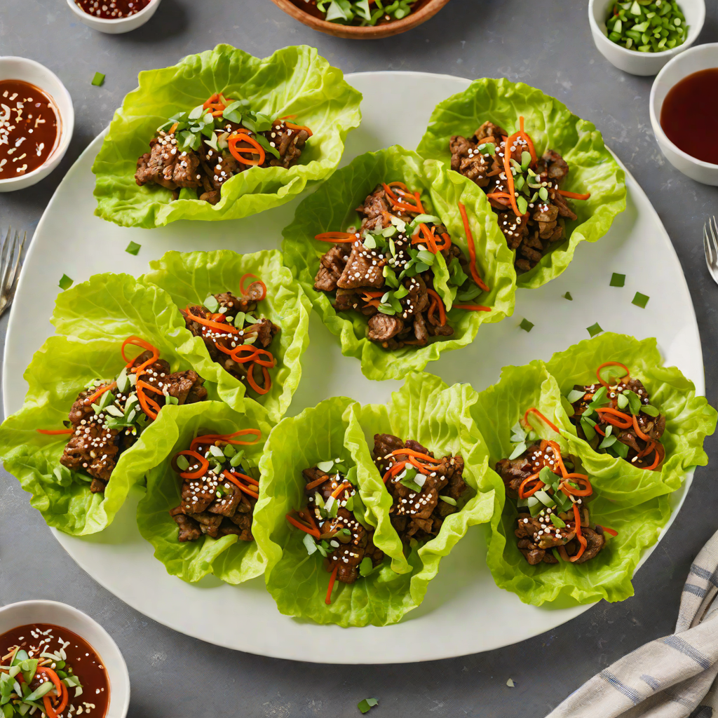 Low-Carb Korean Beef Lettuce Wraps with Gochujang Glaze