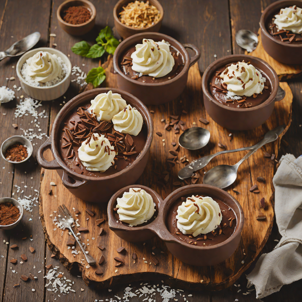 Baked Chocolate Pots with Sea Salt and Whipped Cream