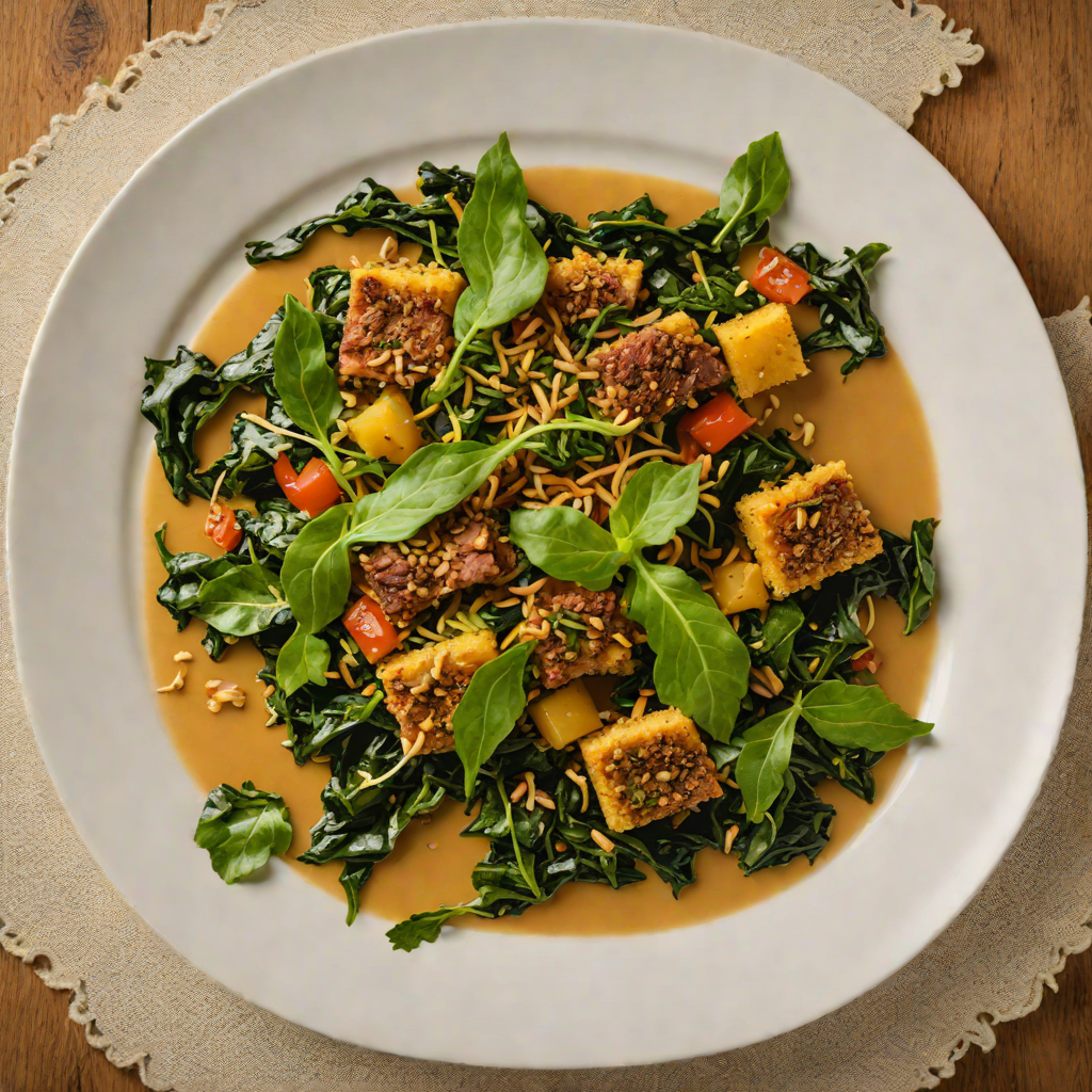 Feijão Tropeiro with Collard Greens and Farofa