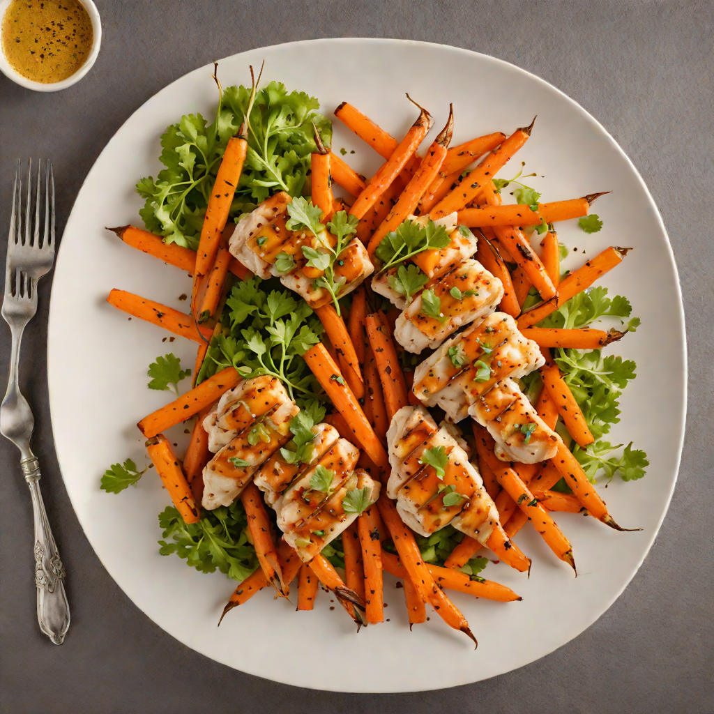 Sautéed Chicken with Honey Mustard Glaze and Roasted Baby Carrots
