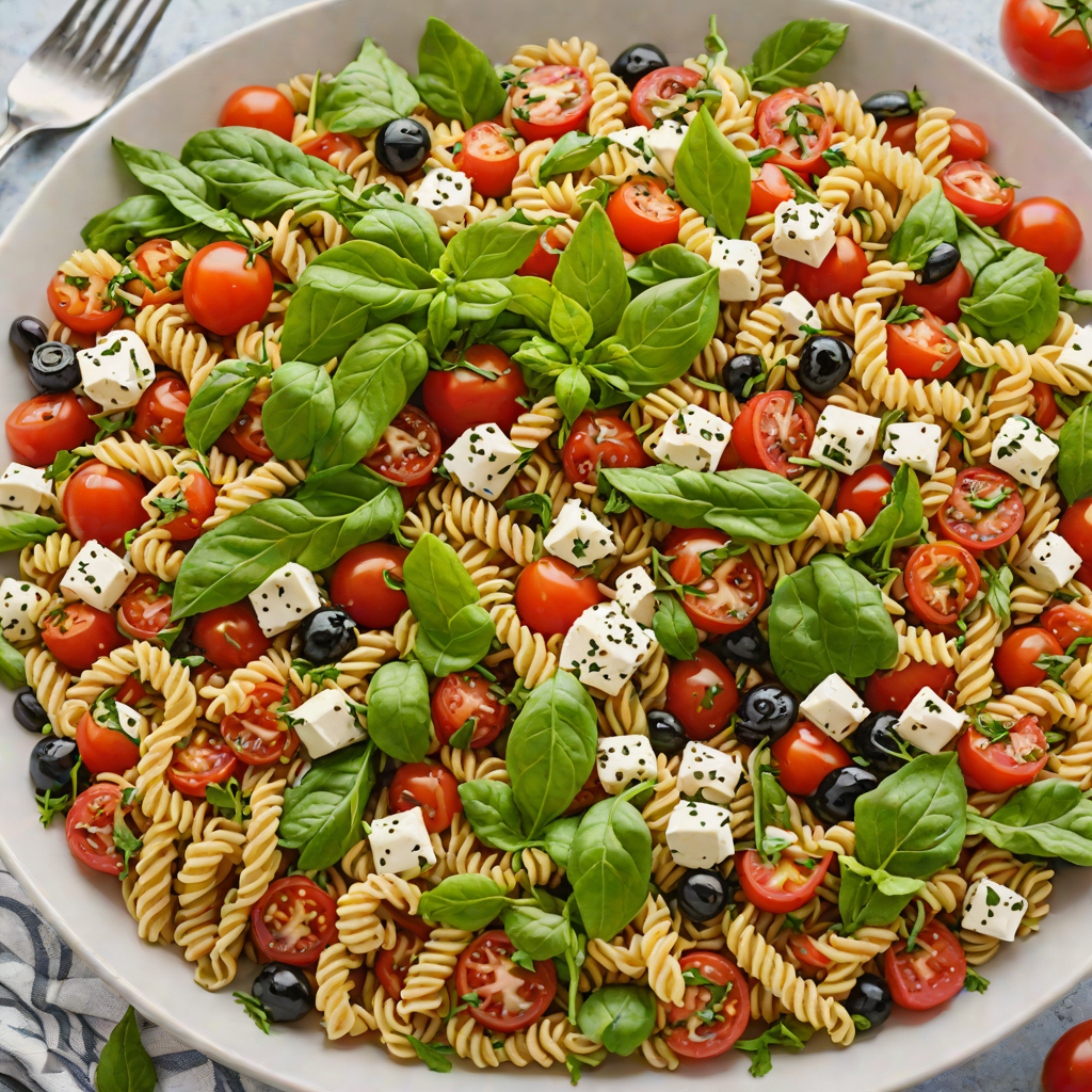 No-Bake Caprese Pasta Salad with Balsamic Glaze