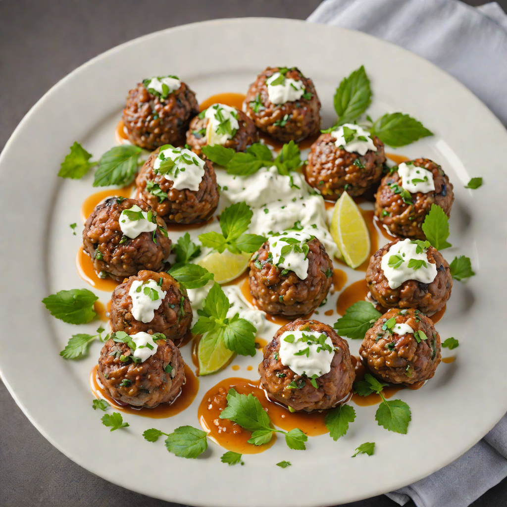 Mediterranean Herb-Infused Lamb Meatballs with Tzatziki