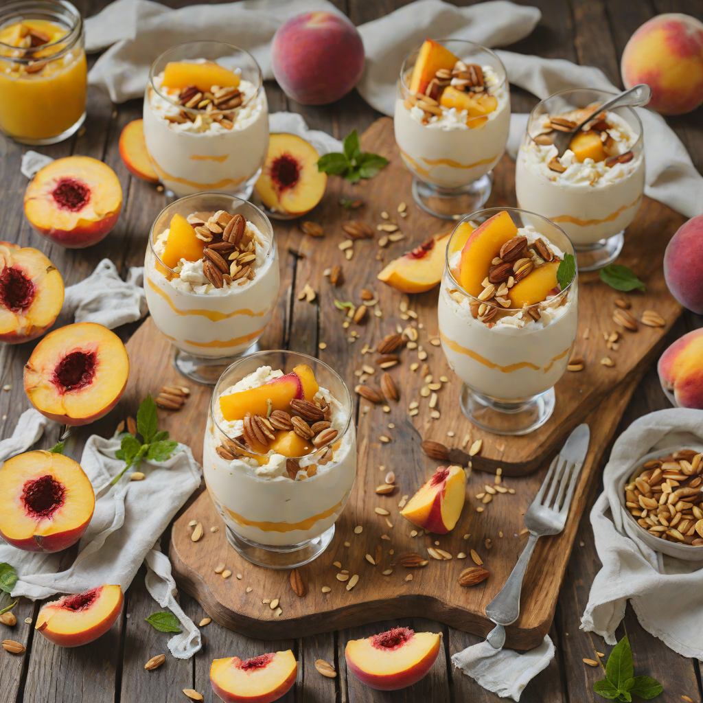 No-Bake Peach Mascarpone Parfaits with Honey and Almonds