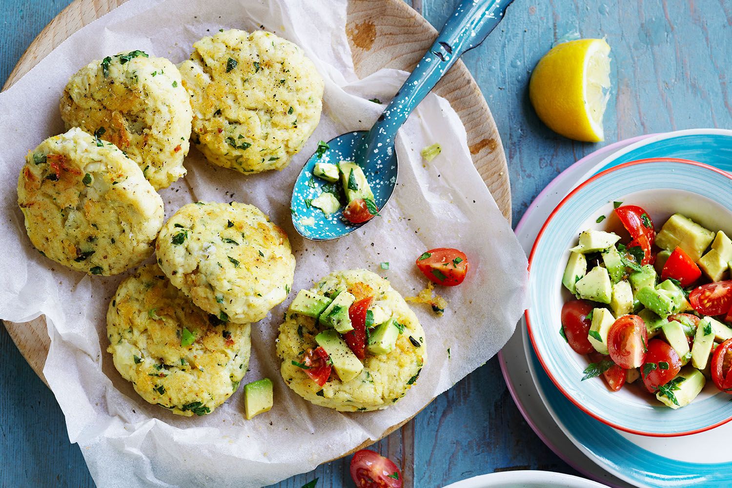 Pan-Fried Fish Cakes with Avocado Salsa