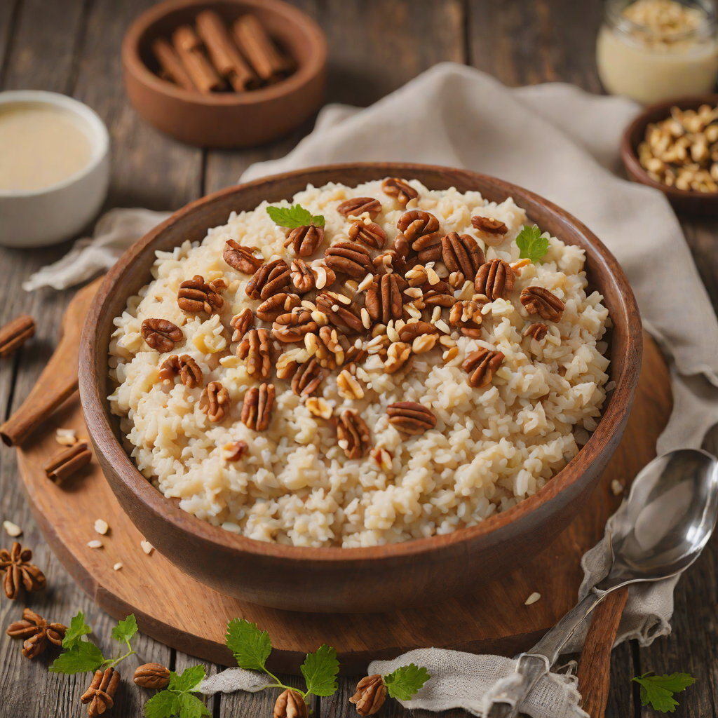 Maple Walnut Rice Pudding with Cinnamon