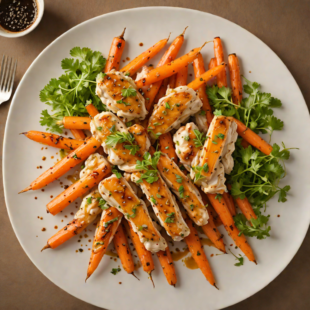 Sautéed Chicken with Honey-Mustard Glaze and Roasted Baby Carrots