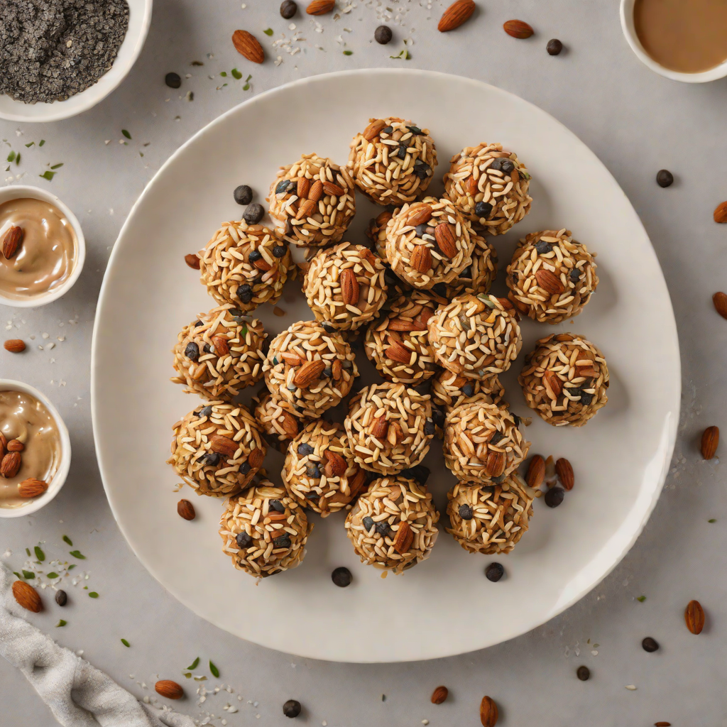 No-Bake Oat Energy Bites with Almond Butter and Chia Seeds