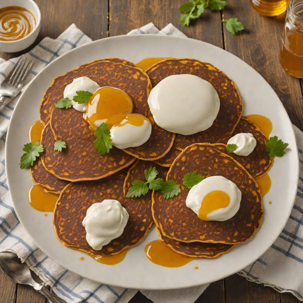 Ethiopian-Inspired Teff Pancakes with Honey and Yogurt