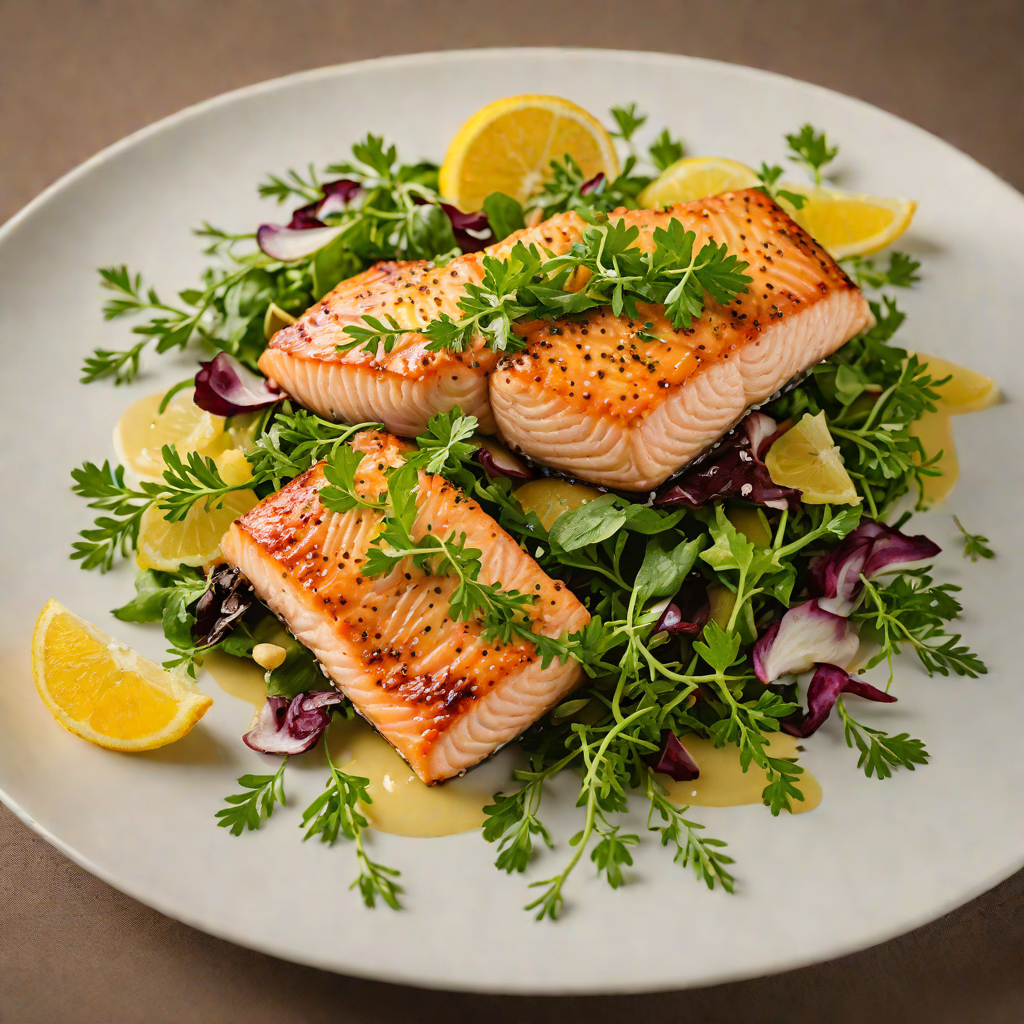 Herbed Citrus Glazed Salmon with Regional Greens