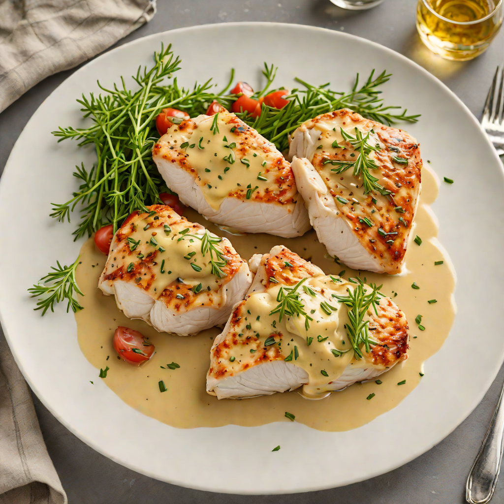 Sautéed Chicken Breast with Garlic and Thyme Butter Sauce