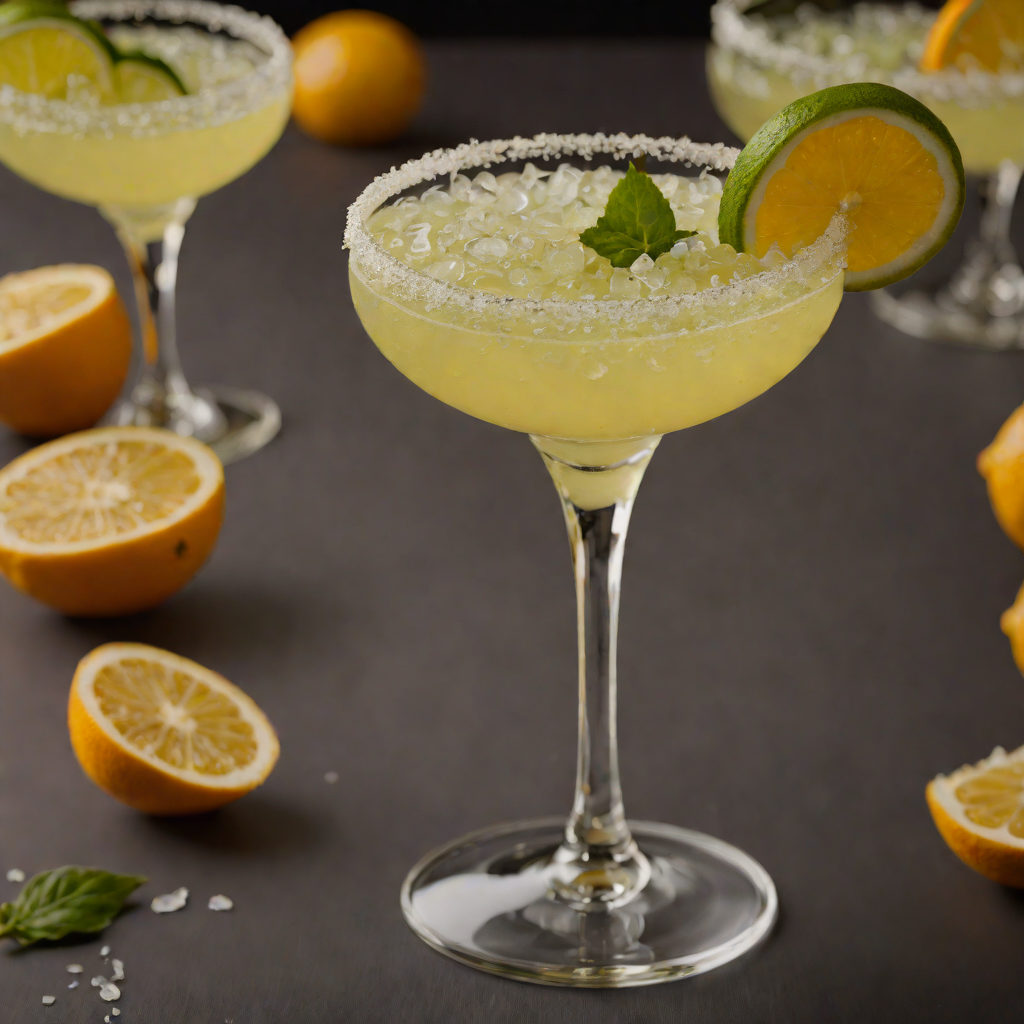 Yuzu-Curaçao Margarita with a Citrus Salt Rim