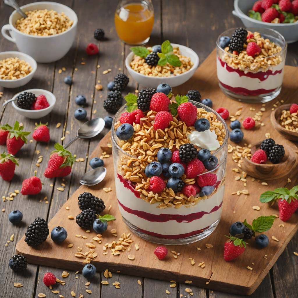 No-Bake Berry Mascarpone Parfait with Honey Almond Crumble