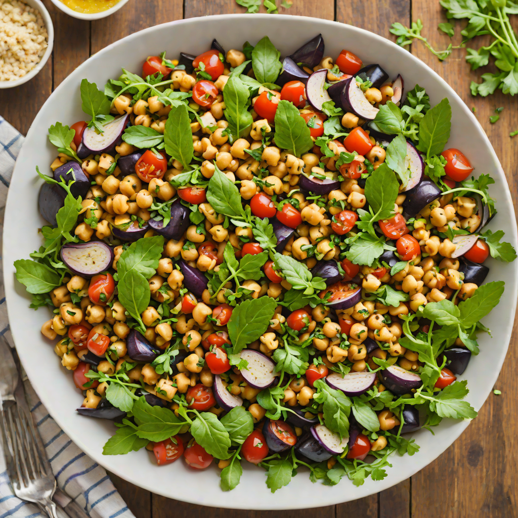 Oven-Roasted Mediterranean Chickpea and Eggplant Salad