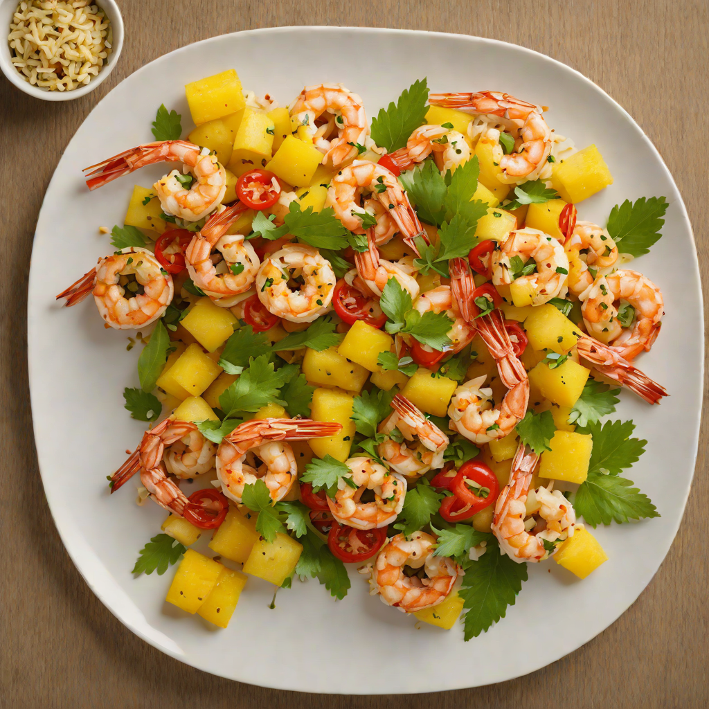 Asian-Style Stir-Fried Shrimp with Garlic and Tropical Pineapple