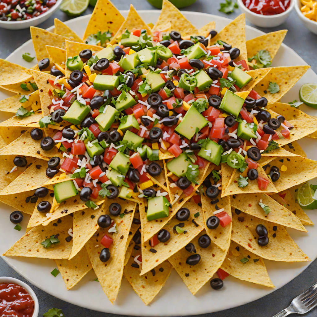 Layered Game Day Nachos with Spicy Black Bean Salsa