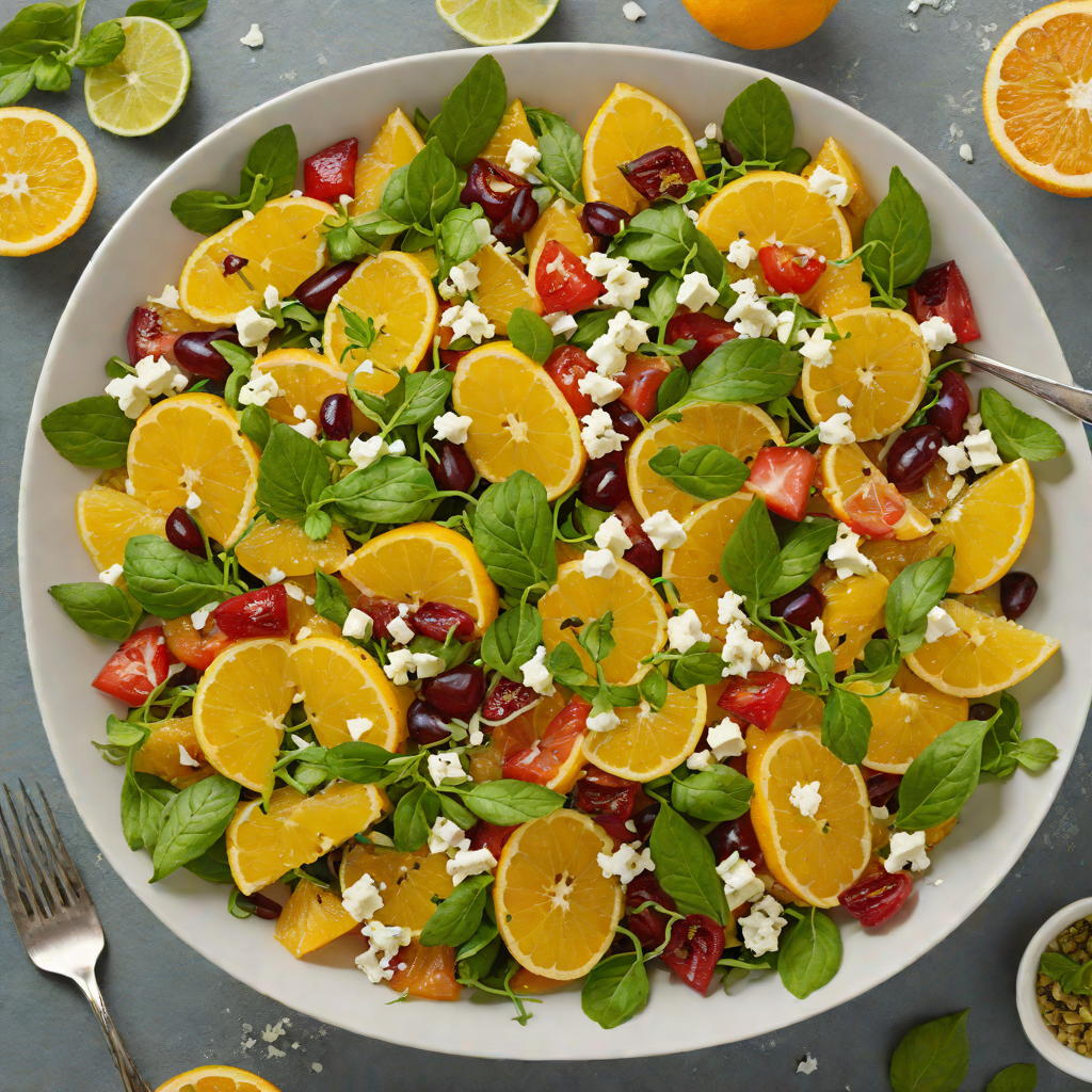 Half-Half Citrus Salad with Feta and Mint