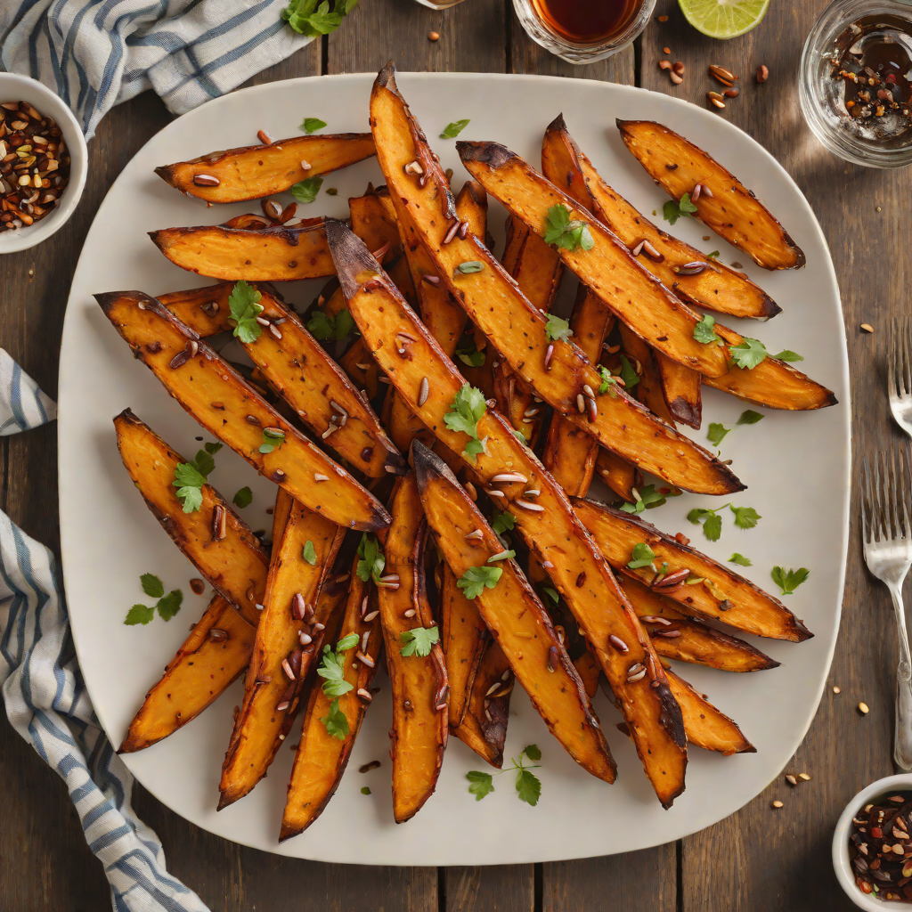 Spiced Rum-Glazed Sweet Potato Wedges