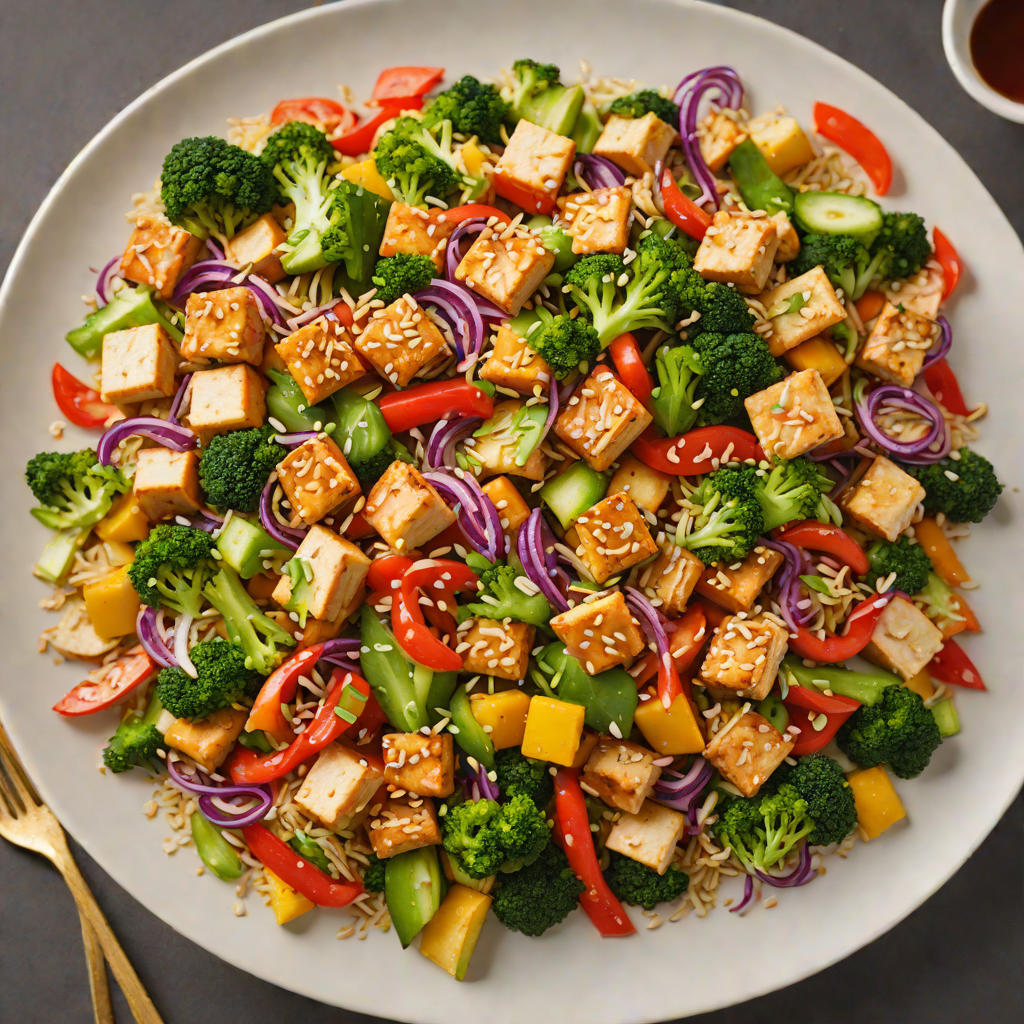 Colorful Vegetable Stir-Fry with Tofu and Sesame