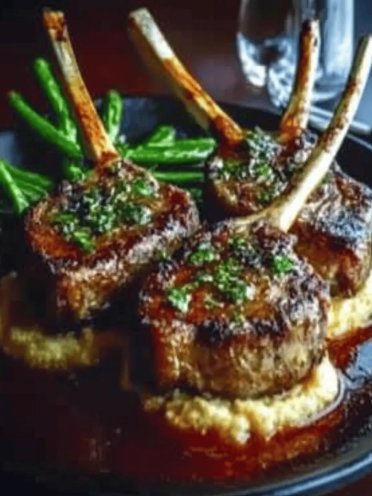 Herb-Crusted Lamb Chops with Roasted Eggplant