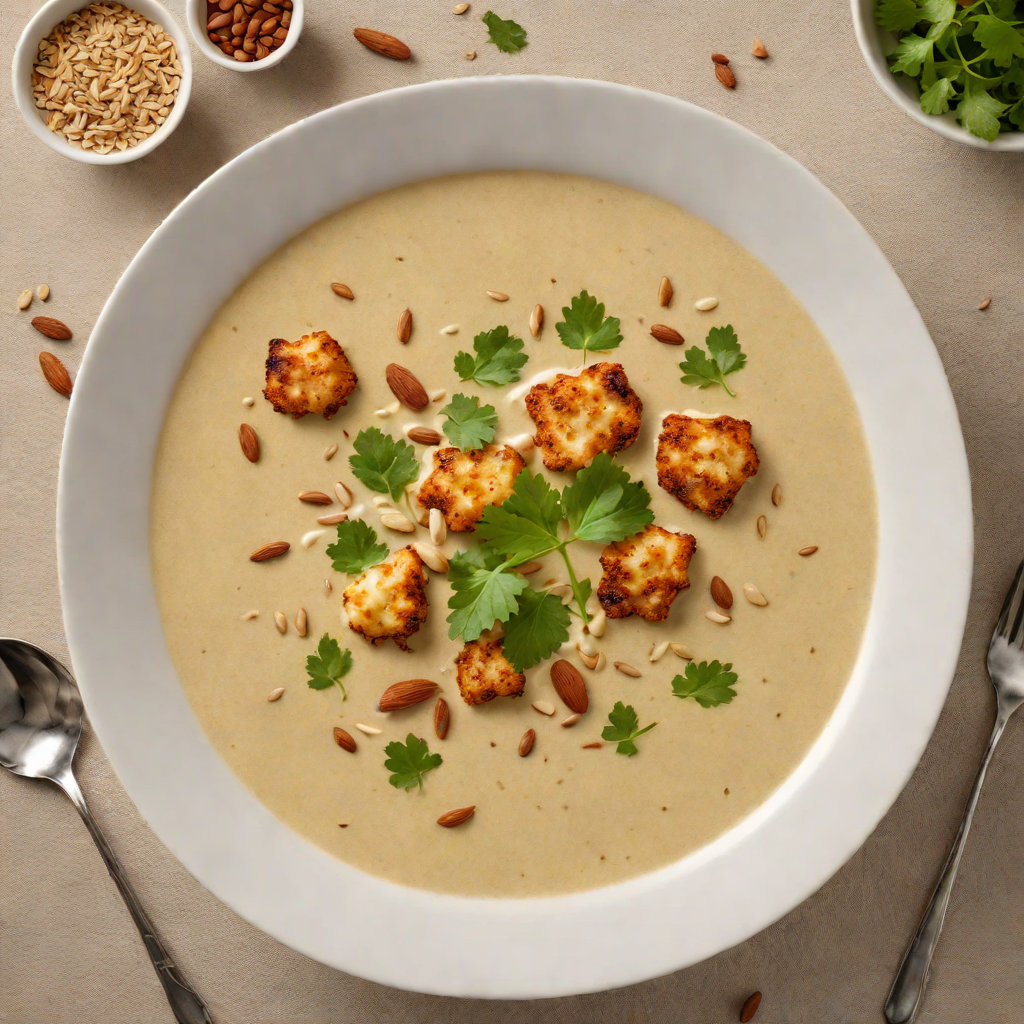 Spiced Cauliflower and Almond Soup with Toasted Cumin