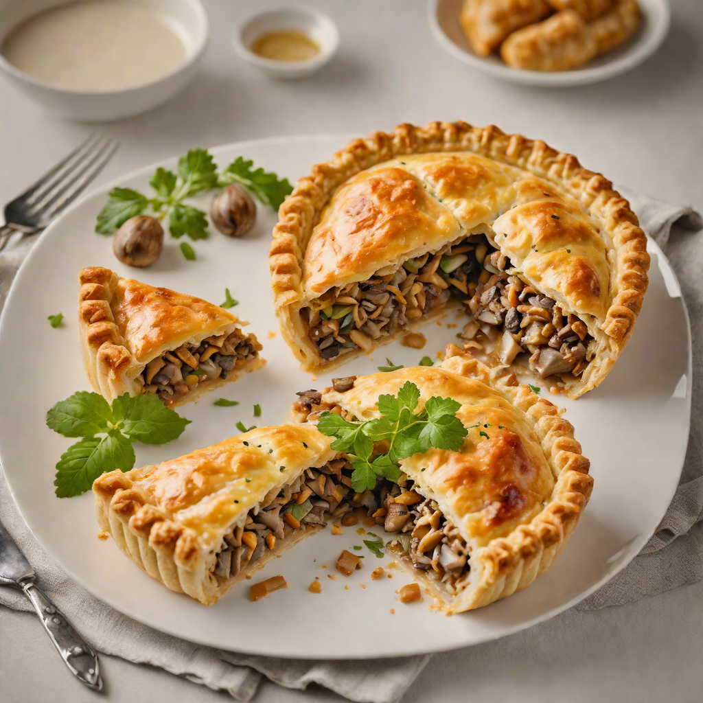 Golden Beef and Mushroom Meat Pie with Puff Pastry
