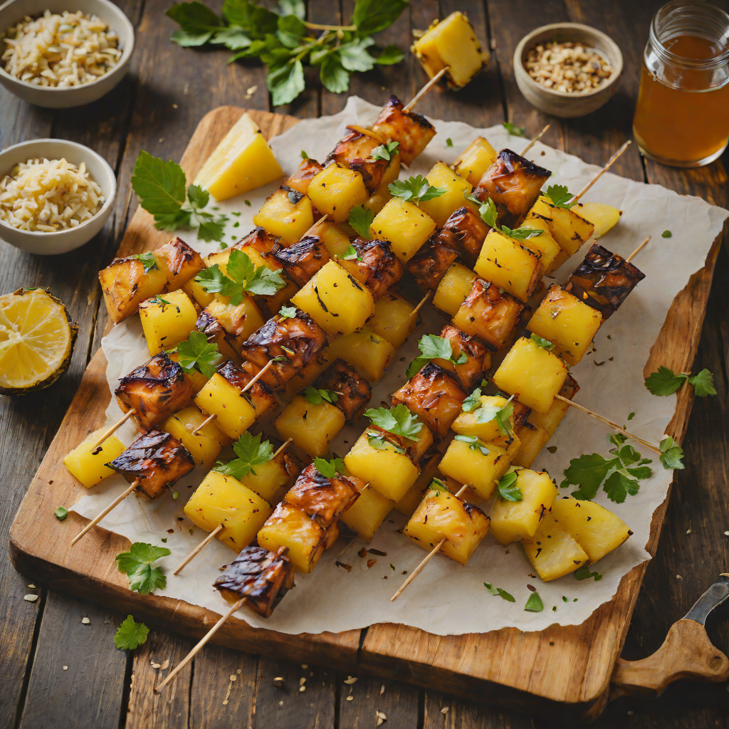 Aged Rum-Caramelized Pineapple Skewers