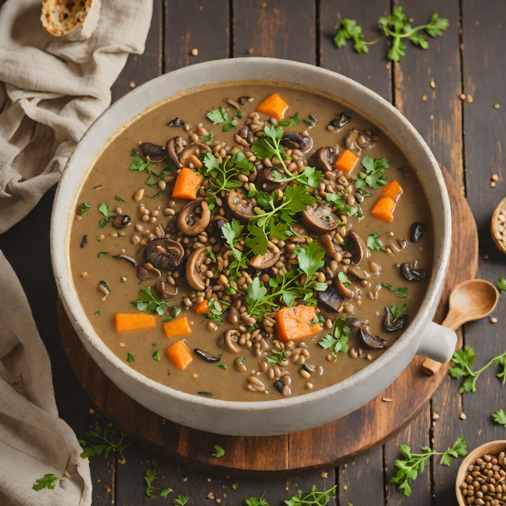 Comforting French Lentil and Mushroom Soup