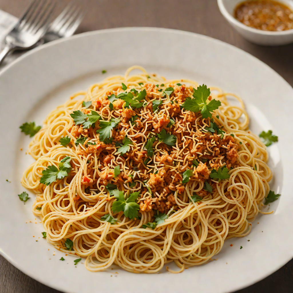 Spaghetti Tossed in Garlic-Chili Olive Oil with Toasted Breadcrumbs