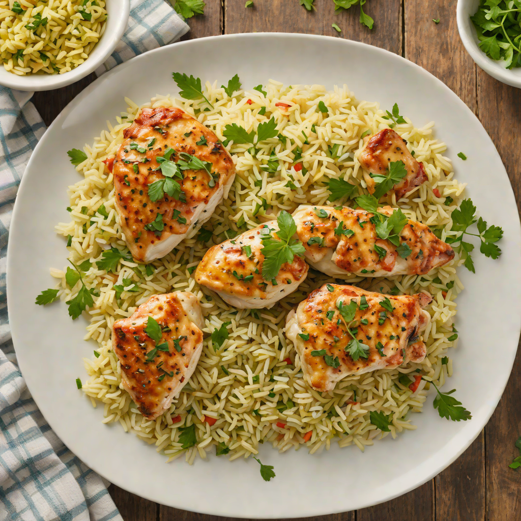 One-Pot Garlic Butter Chicken and Herb Rice