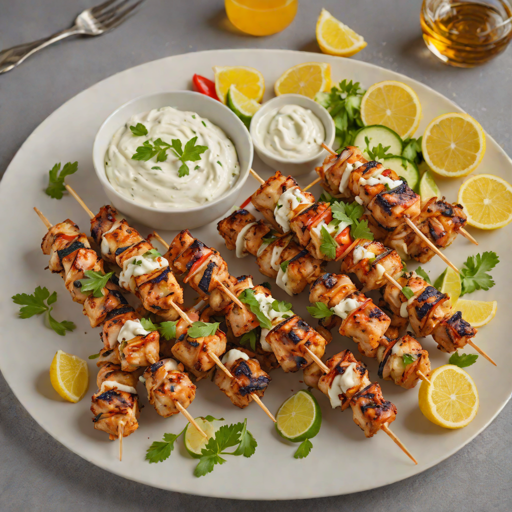Honey-Glazed Chicken Souvlaki Skewers with Tzatziki