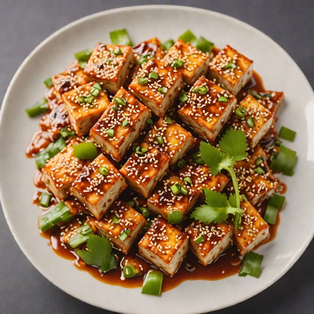 Pan-Fried Korean Spicy Tofu with Sesame and Scallions