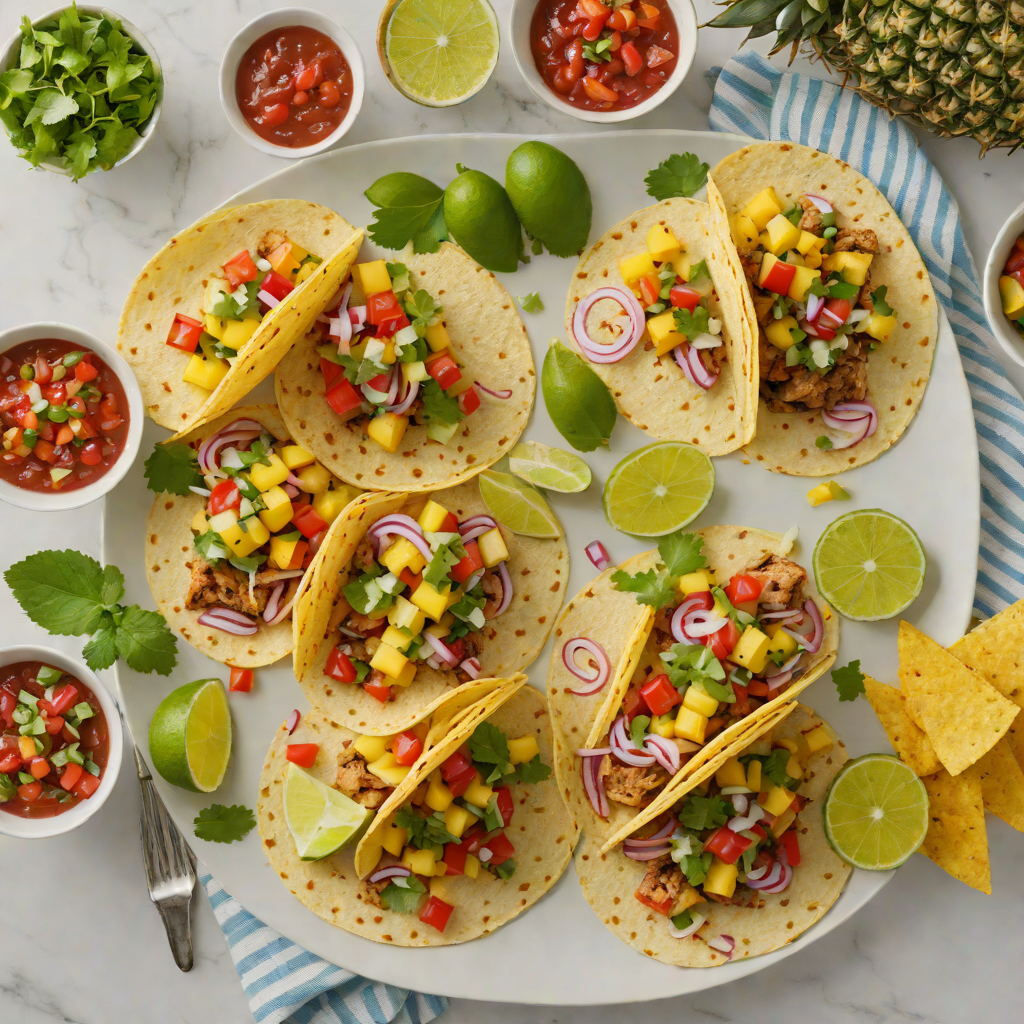 Rum-Spiked Pineapple Salsa with Grilled Fish Tacos