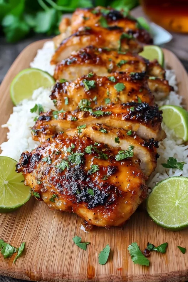 Pan-Seared Chicken with Honey-Lime Glaze and Fresh Cilantro