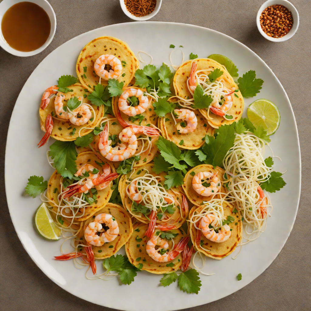 Crisped Bánh Xèo Vietnamese Savory Pancakes with Shrimp and Bean Sprouts