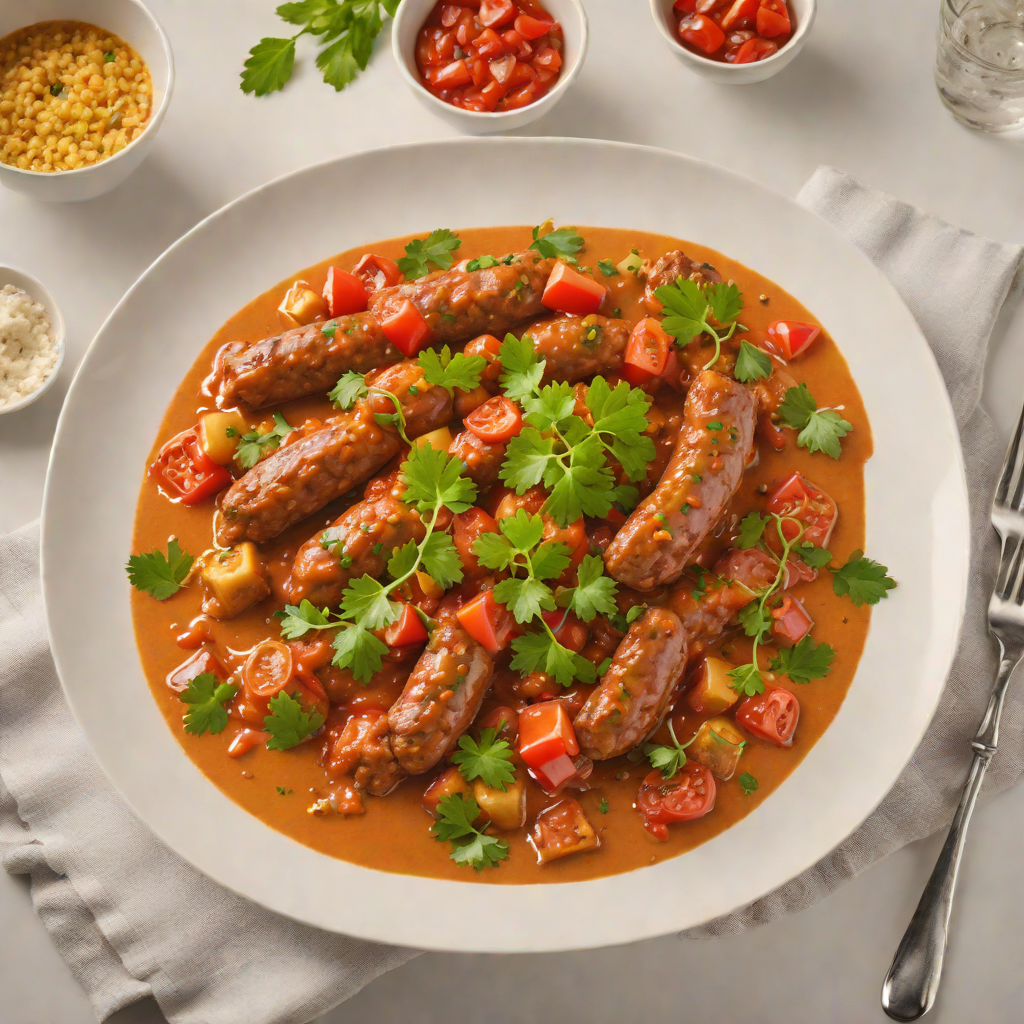 Traditional Australian Sausage Curry with Fresh Tomato Sauce