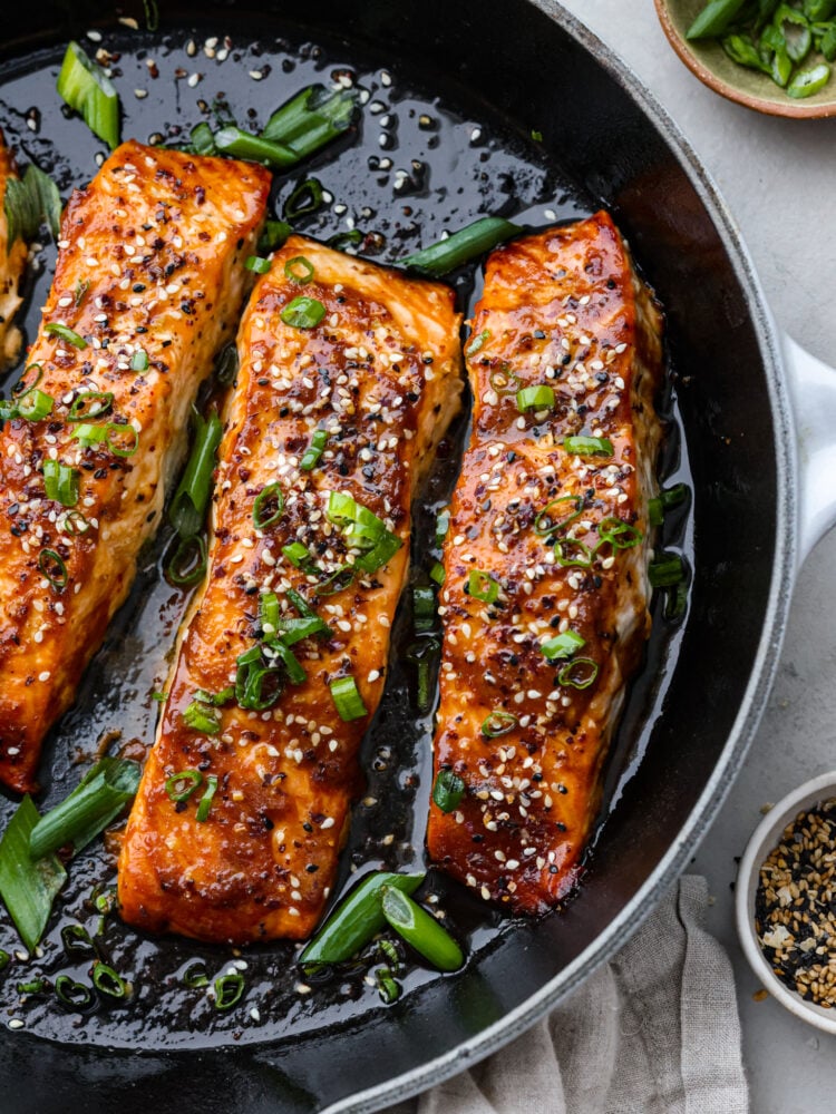 Honey-Miso Glazed Salmon with Sesame Sautéed Bok Choy