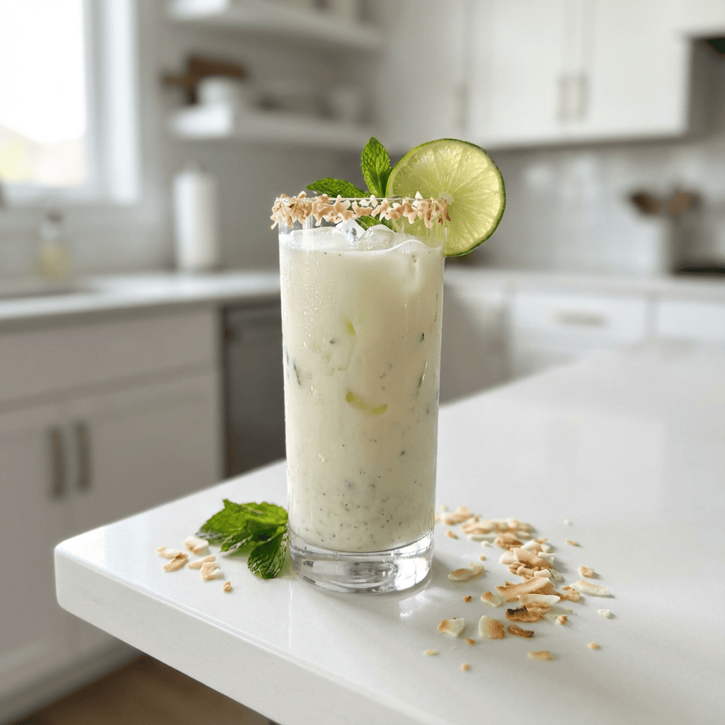 Blended Tropical Coco-Mint Refresher